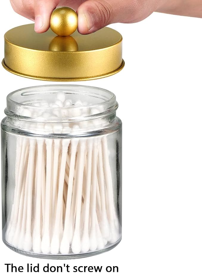 Amolliar 6Pc Apothecary Jars Bathroom Vanity Organizer- Rustic Farmhouse Decor - Image 7