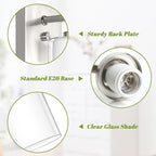 Set of 2 Wall Sconces for Bathroom, Modern Vanity Light Fixtures, Nickle Wall - Image 3