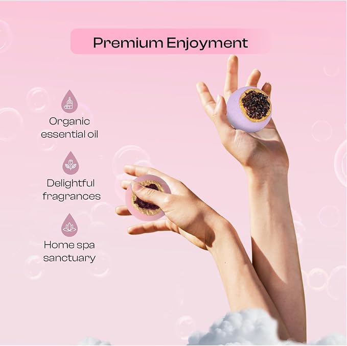 Bath Bombs for Women, Gift Set of 6 Fizzies Luxury Large Size - Image 3