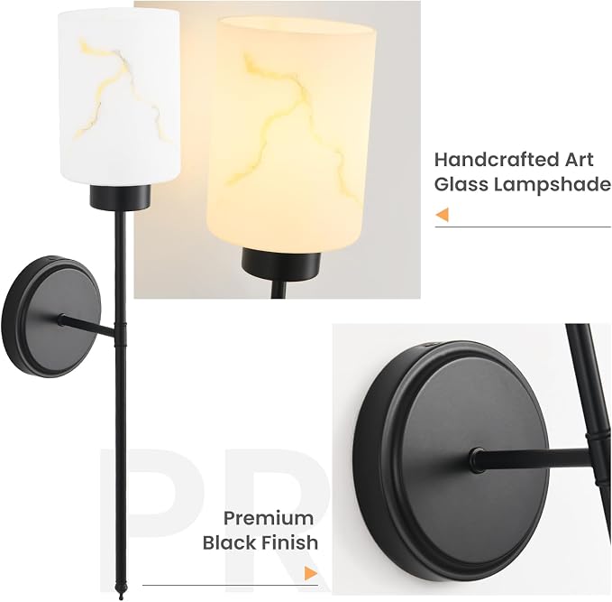 Black Wall Sconces Set of 2 - Image 3