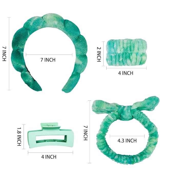 7 Pcs Spa Set, Facial Headband and Wristband Set, Skincare Accessories - Image 6