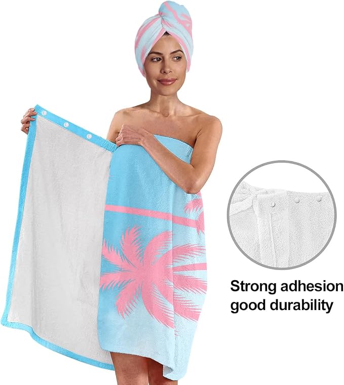Palm Tree Towel Wrap for Women - Image 4