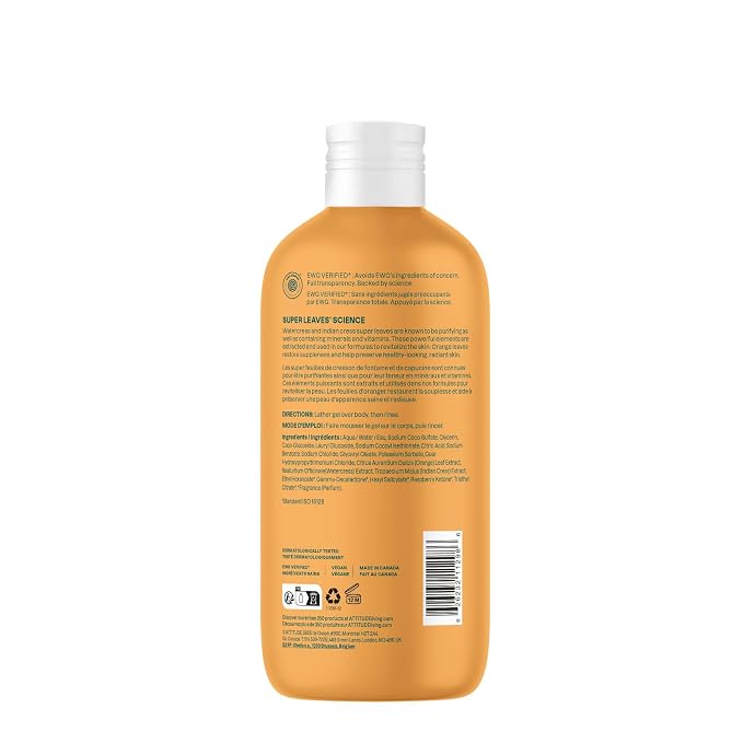 ATTITUDE Body Wash, EWG Verified Shower Gel, Dermatologically Tested, Plant and - Image 8