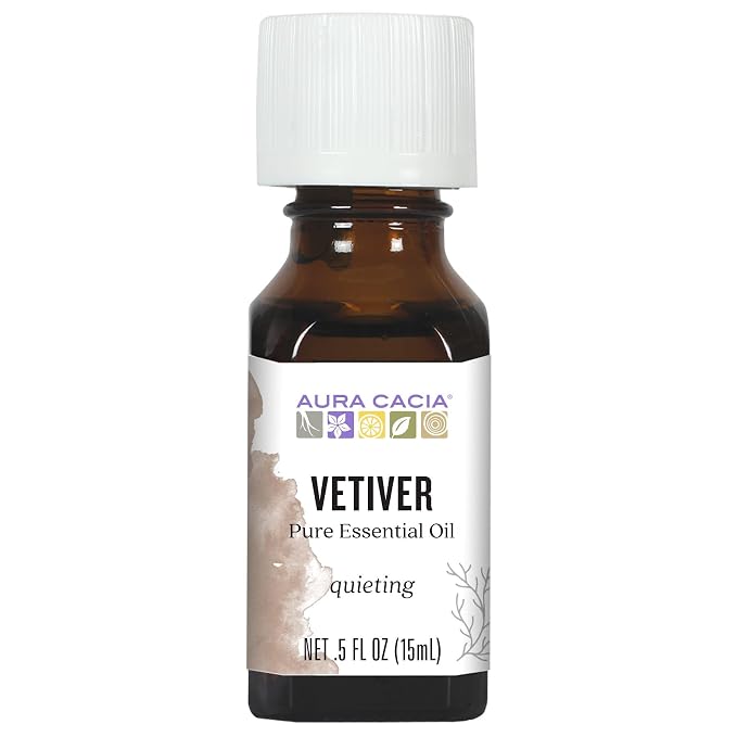 Aura Cacia Pure Vetiver Essential Oil | 0.5 fl. oz. | Vetiveria zizanioides by AuraCacia