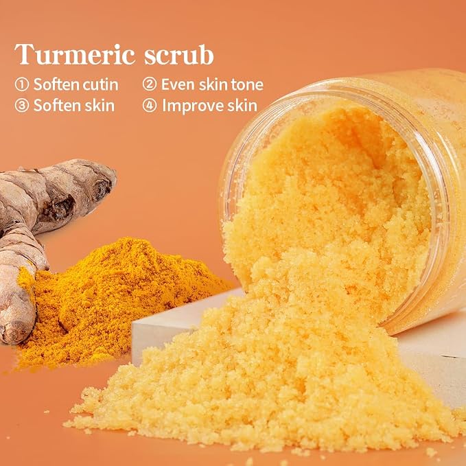Liyalan Turmeric Body Scrub Moisturizing and Exfoliating Body, Foot Scrub - Image 3
