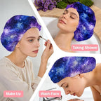 Starry Sky Reusable Shower Cap Milky Way Double Layer Waterproof Shower Caps - Image 6