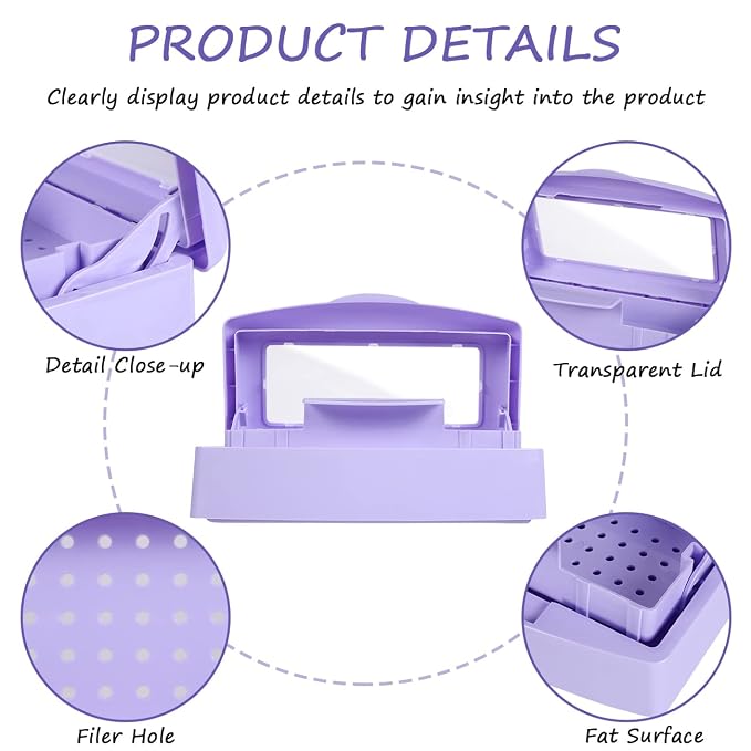 Gusnilo Nail Tool Sterilizer Box Disinfectant Jar Plastic Disinfectant - Image 3
