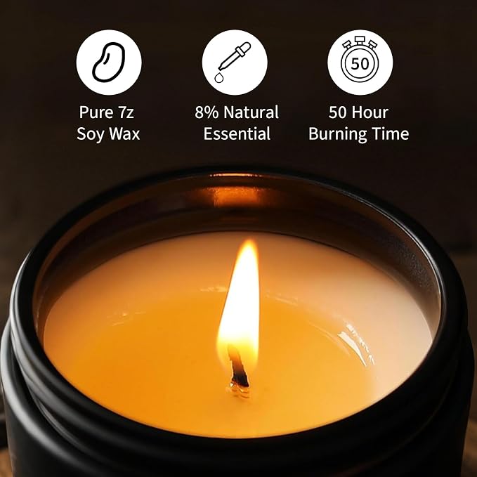 Smoke & Vanilla Candle, 7 oz Scented Candle - Image 2