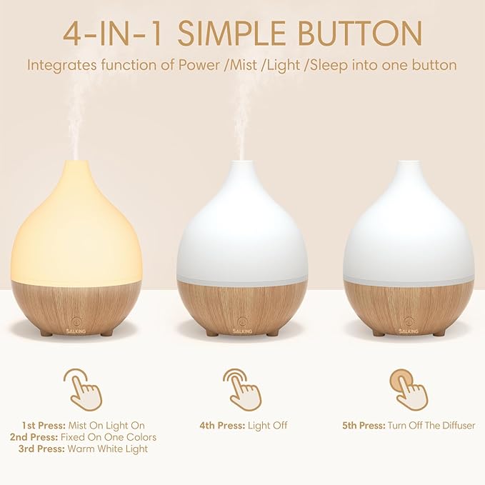 SALKING Essential Oil Diffuser, 100ml Small Aromatherapy Diffuser - Image 4