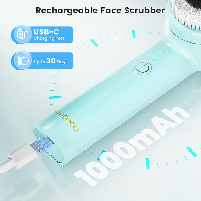 Facial Cleansing Brush with Dual Rotating, Electric Face Scrubber, 3 in 1 - Image 7