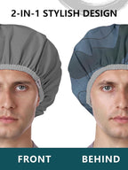 Years calm Men Shower Cap Reusable Waterproof, Dual-Layer Design, Double-Sided - Image 3