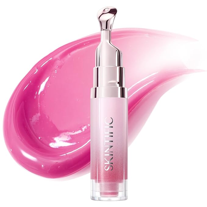 SKINTIFIC Peptide Brightening Lip Serum, Hydrating & Plumping Tinted Lip Gloss by SKINTIFIC