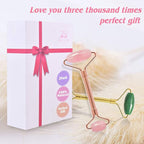 2 Pack Jade Facial Roller & Rose Quartz Face Roller - Image 6