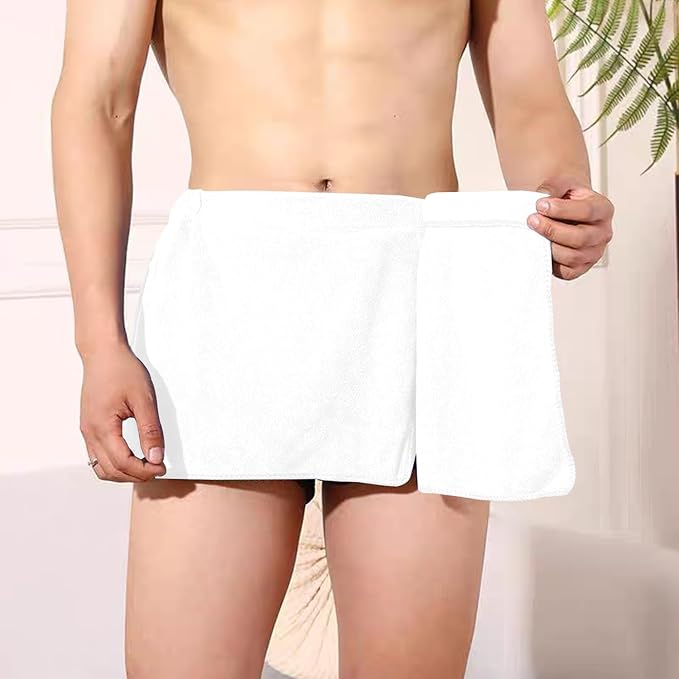 Men Boys Soft Wearable Bath Towel Short Pants Adjustable Mircofiber Towel - Image 2