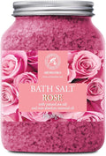 Rose Bath Salts 46 Oz – Natural Rosewood Oil & Rose Extract – Bath Additive by Aromatika