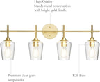 Ralbay 4-Lights Gold Vanity Light Fixture Vintage Gold Vanity Lights Wall - Image 4