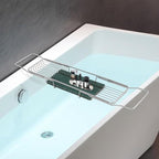 Stainless Steel Bathtub Tray, Expandable Marble Bath Tray - Image 4