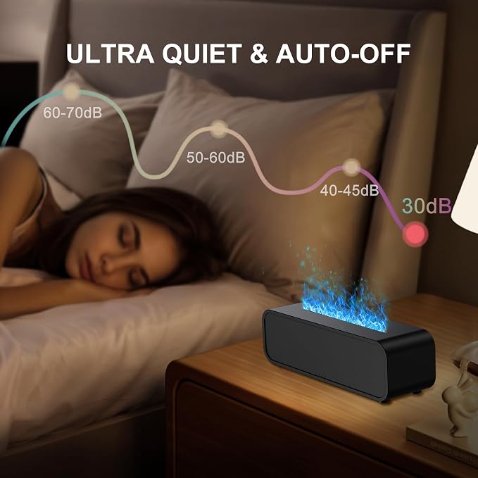 Colorful Flame Air Aroma Diffuser Humidifier, Dynamic Fire Flame Sound Pickup - Image 3