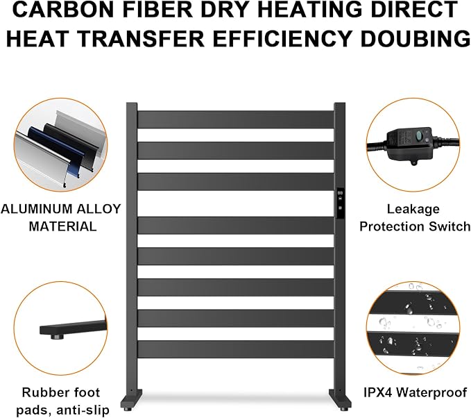 Verida Towel Warmer for Bathroom, Heated Towel Rack, Upgraded Extra-Wide - Image 5