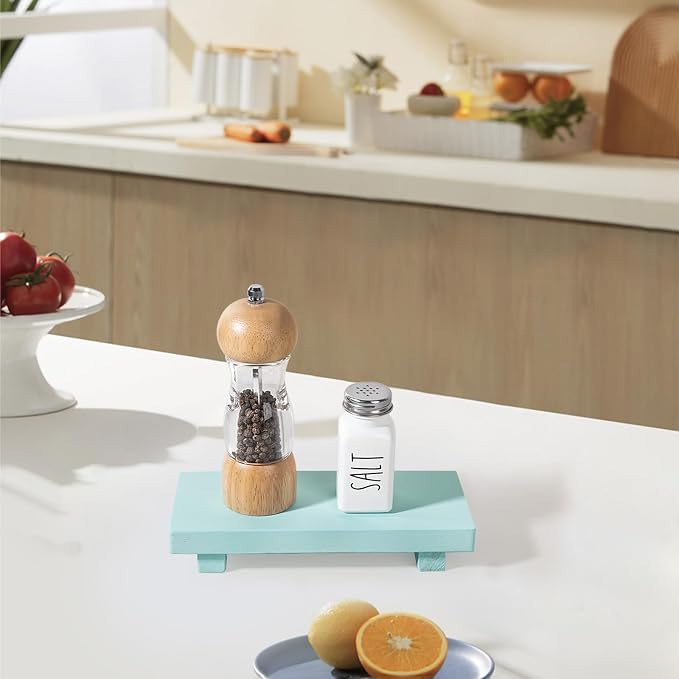 zoocatia Small Wood Tray Pedestal Stand Farmhouse Bathroom Decor Decorative - Image 5