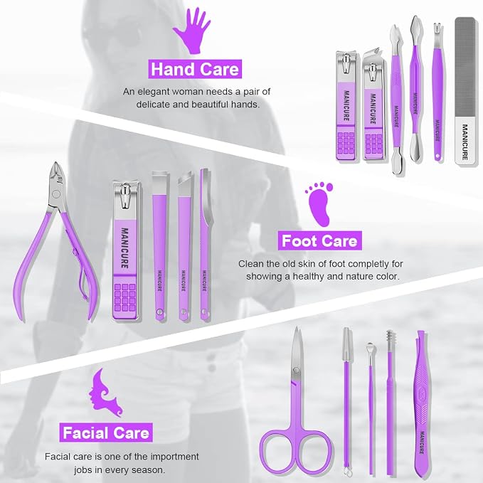 Manicure Set Professional Nail Clippers Pedicure Kit - Image 2