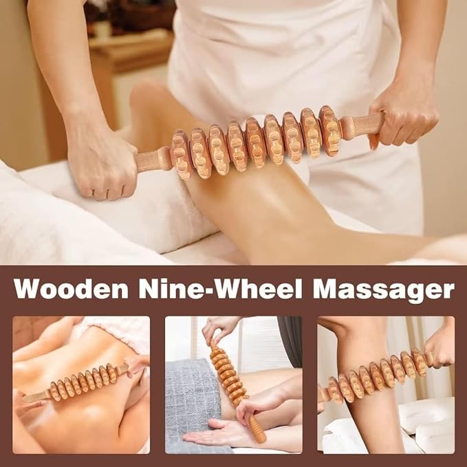 10-in-1 Wood Therapy Massage Tools Gua Sha Wooden Massager - Image 4