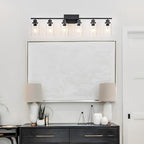 6 Light Bathroom Light Fixtures Black Vanity Light Over Mirror Modern Farmhouse - Image 4