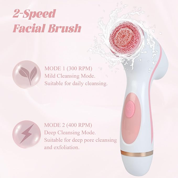 Facial Cleansing Brush, 3in1 Silicone Face Scrubber, Waterproof Facial Scrubber - Image 4