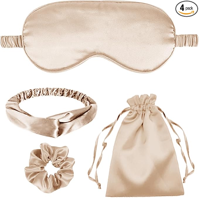 4Pcs Silk Sleep Masks Satin Eye Mask Silky Eyes Cover Blindfold Eyeshade by WJingYiJia