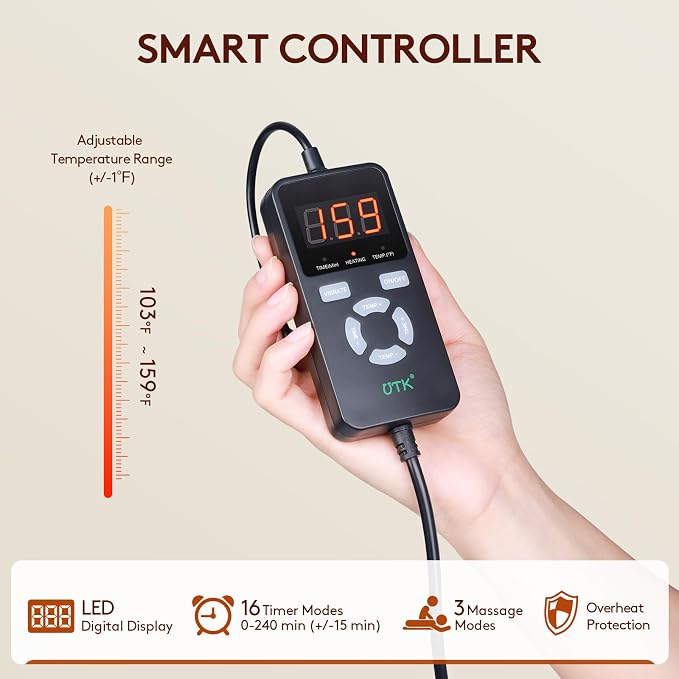 UTK Vibrating Far Infrared Heating Pad - Image 5
