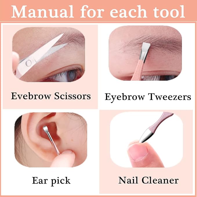 QURIPE 7pcs Manicure Set, Nail Clippers Kit, Stainless Steel Manicure Kit - Image 3