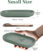 INGOFIN 7" Ceramic Bathroom Vanity Tray Set- 2 Pcs Bathroom Organizer - Image 2