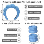 Spa Headbands for Washing Face Wristband Set Sponge Makeup Skincare Headband - Image 2