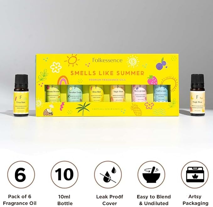 Folkulture Summer Essential Oil Set of 6 | Lemon Essential Oils - Image 2