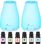 Diffuserlove 2 Pack 200ml Essential Oil Diffuser Ultrasonic Aromatherapy by Diffuserlove