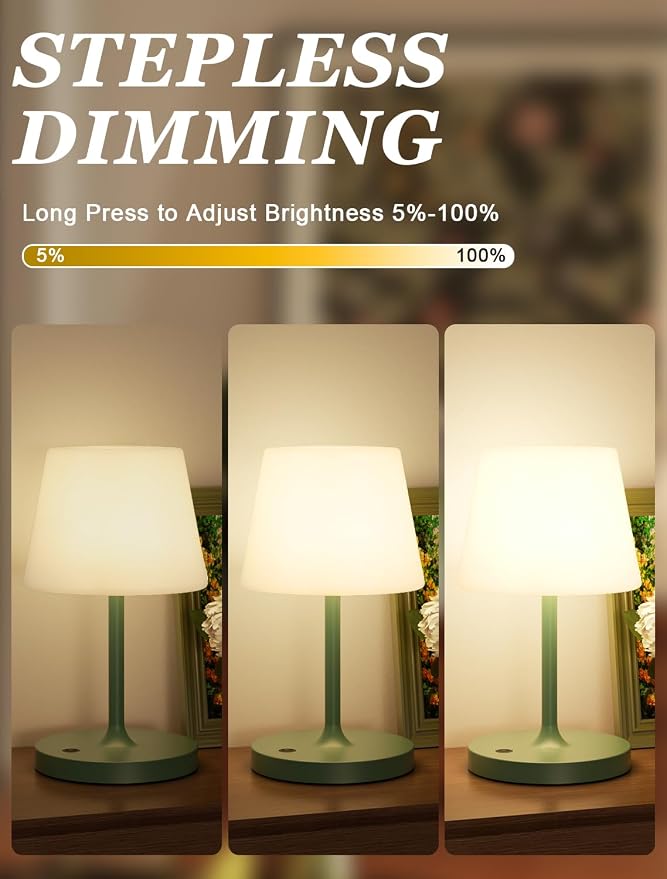 Kakanuo Green Cordless Shower Lamp Waterproof, Rechargeable Cordless Lamp - Image 2