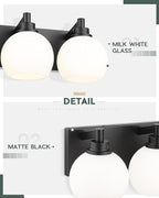 Bathroom Light Fixtures, 4 Light Matte Black Vanity Light, 26 Inch Modern Wall - Image 3