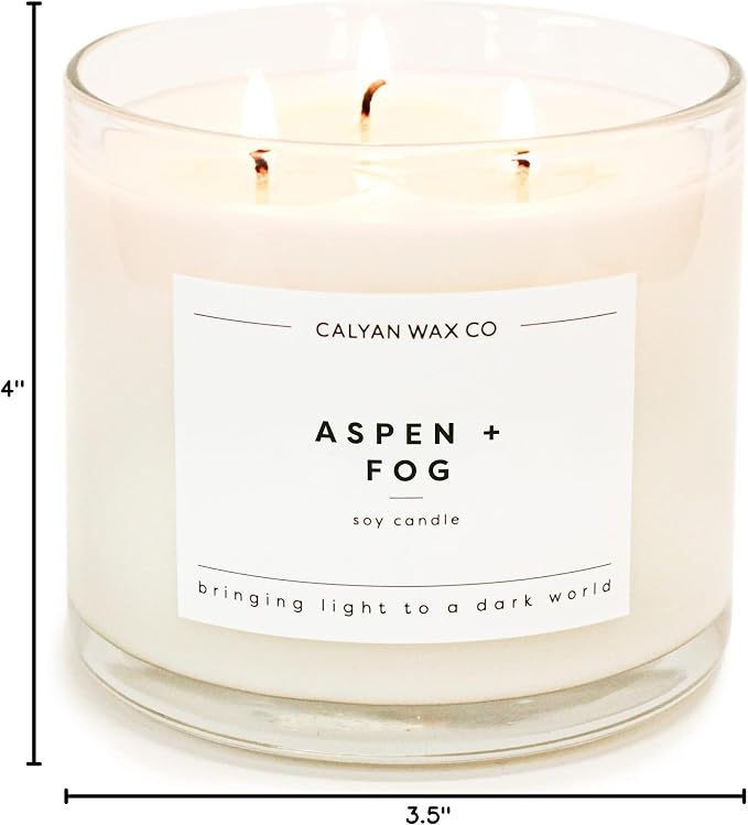 Calyan Wax Co. Aspen & Fog 3 Wick Scented Candle - Image 10