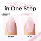 modelones Builder Nail Gel Top Coat, 15 ML No Wipe Ultra Gloss Milky Pink Gel - Image 5