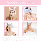 musejoy 2 Pcs Headband Bunny Ears Headband Cute Spa Headbands - Image 7