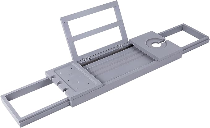 Utoplike Bathtub Tray Caddy Bamboo, Bathroom Organizer - Image 7