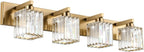 Aipsun Bathroom Lighting Fixtures Modern Crystal Vanity Light Brass 4 Light by Aipsun