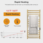 Gold Wall Mounted Heated Towel Rack, Timer & Temperature Control Electric Towel - Image 4