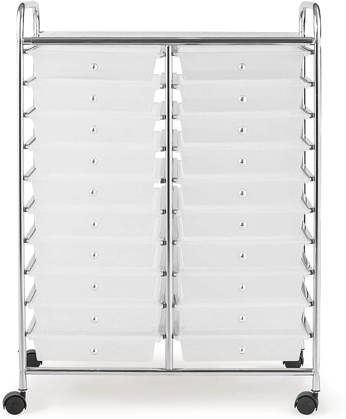 Giantex Storage Drawer Carts, 20-Drawer Organizer, Utility Cart on Wheels - Image 9