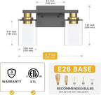 L LOHAS LED 2 Light Bathroom Vanity Light, ETL Listed - Image 3