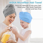 AIDEA Microfiber Hair Towel Wrap, 5 Pack Turbans, Super Absorbent Quick Dry - Image 6