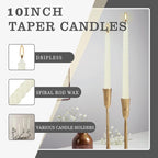 WPONSZU 10 Inch Ivory Spiral Taper Candle Set of 12 Pack Unscented Dripless - Image 6