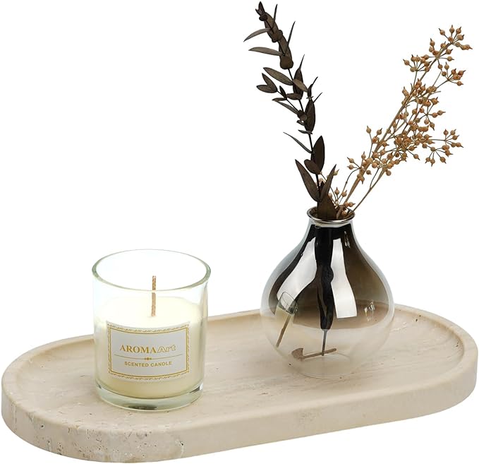 Koville Italian Travertine Tray, Catchall Tray by Koville