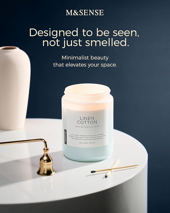 M&SENSE Fresh & Linen Cotton Scented Candles - Image 4