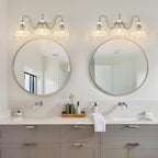 Brushed Nickel Bathroom Vanity Light, 3-Light Nickel Finish Wall Sconce - Image 9